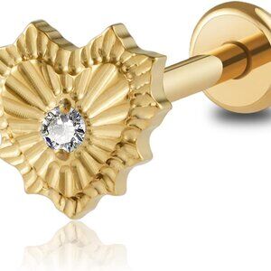 Titanium Broken Heart Piercing Jewelry for Conch Tragus Helix 16G